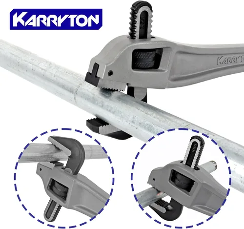 Miniatura 6 de Juego de llaves de tubo de aluminio con compensación, capacidad de mandíbula ajustable, llave de fontanero de aluminio resistente con manija