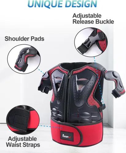 Miniatura 3 de StarknightMT Conjunto de Armadura para Motocicleta Infantil, Equipo para Moto de Tierra, Chaleco Protector para Pecho, Columna Vertebral, Espalda