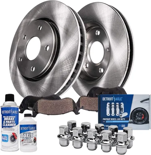 Miniatura 19 de Detroit Axle - Kit de frenos para 15-20 VW Passat, 12.28" delantero y 10.70" trasero rotores de freno de disco pastillas de freno de cerámica