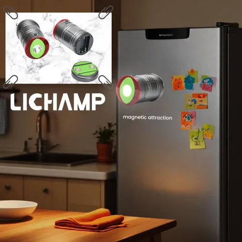 Miniatura 7 de Lichamp Linterna LED plegable para campamento, linterna LED portátil, ligera, impermeable, 4 modos de luz, kits de supervivencia para interiores