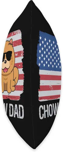 Miniatura 2 de Chow Chow Lover Apparel American USA Flag Funny Chow Dog Dad Throw Pillow, 18x18, Multicolor