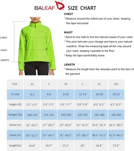 Miniatura 7 de BALEAF Chaquetas impermeables para mujer, cortavientos resistentes al viento, para correr, ligeras, reflectantes, plegables, con capucha