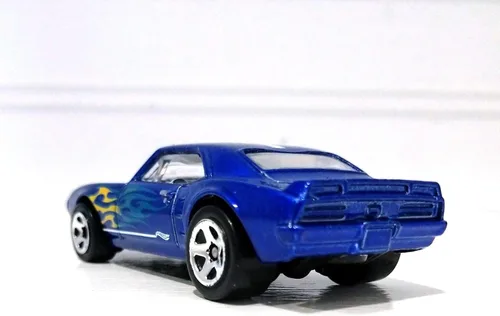 Miniatura 4 de Hot Wheels 2018 Vehículo fundido Hw Flames - Custom '67 Pontiac Firebird (azul oscuro)