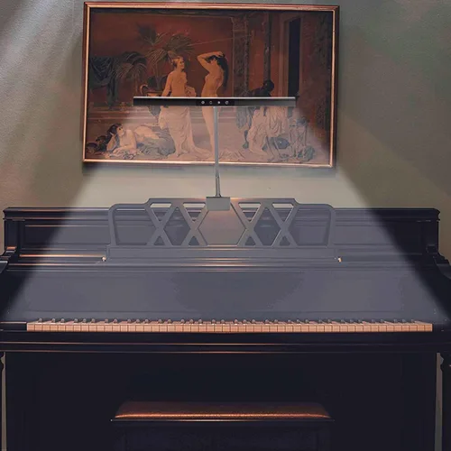 Lámpara de piano con 3 modos de color, altura y dirección ajustables, luz de escritorio con temporizador de apagado automático, luz de soporte de
