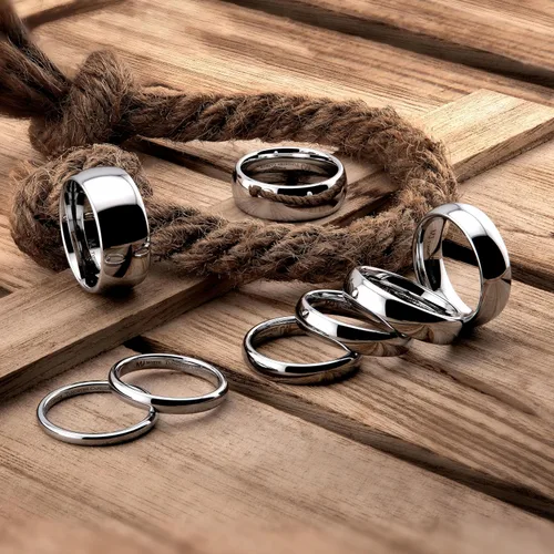 Miniatura 2 de Anillo de boda de carburo de tungsteno blanco pulido de 2 mm a 10 mm