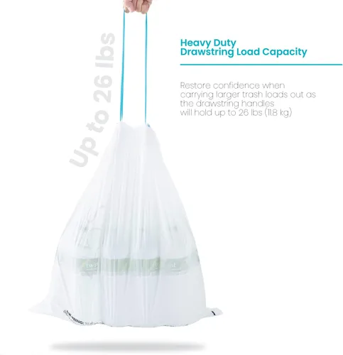 Miniatura 5 de Home Zone Living - Bolsas de basura de cocina de 12 galones con asas de cordón, diseño personalizado resistente para botes de basura de cocina