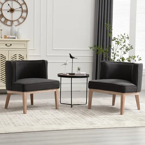 Miniatura 9 de BESTANO Silla decorativa con brazos de barril con patas de madera, cómoda silla lateral redonda de cuero marrón, sillas de lectura tapizadas