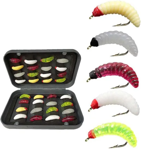 Miniatura 13 de Kit de moscas de pesca con mosca, 40/137 piezas, surtido de moscas secas/húmedas, serpentina para trucha, lubina, pez + caja de moscas