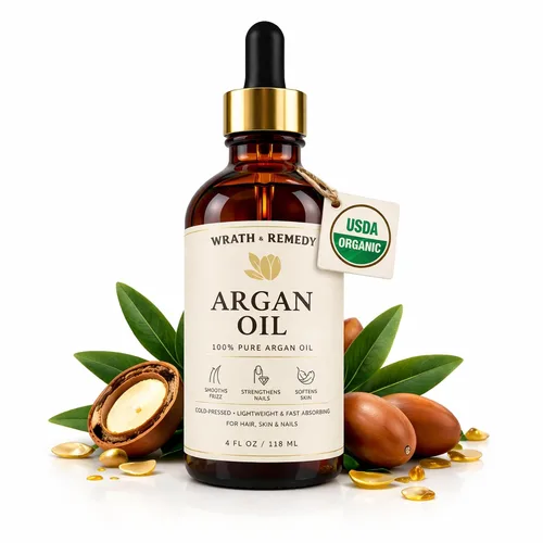 Aceite de argán orgánico de Marruecos, certificado por USDA, aceite de argán 100% puro prensado en frío para cabello, piel y uñas, ligero, de rápida