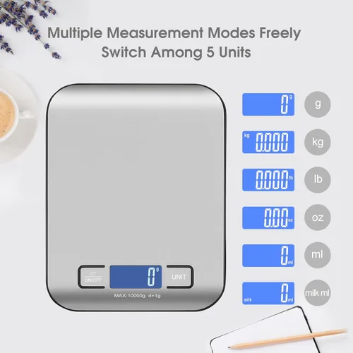 Miniatura 4 de Báscula digital de alimentos de cocina, báscula postal portátil para paquetes de pequeñas empresas, productos hechos a mano, líquidos, pantalla LCD