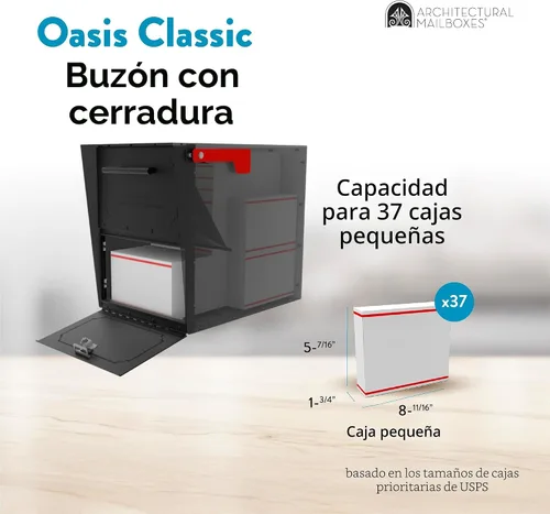 Miniatura 4 de Architectural Buzones Oasis Jr. Buzón de correo de montaje en poste con llave, 6200B-10