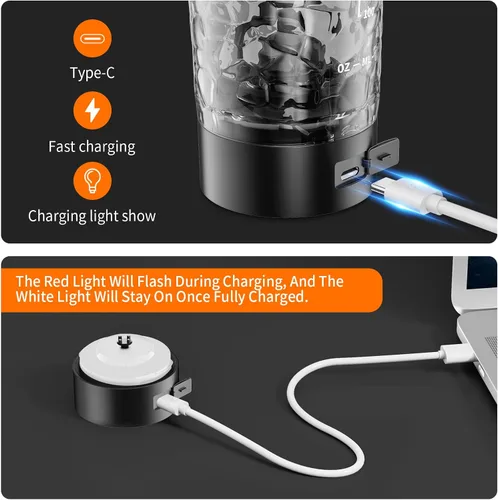 Miniatura 4 de FANS-ONE Botella Batidora Eléctrica Premium de Proteínas, Botellas Batidoras con Cerradura de 24 oz, Fabricada con Tritán, Libre de BPA, Taza