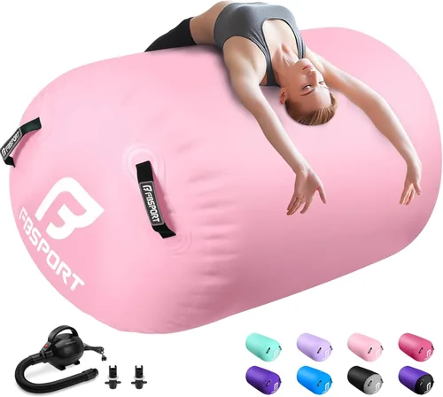 Miniatura 13 de FBSPORT Air Roller Gymnastics Barrel, Inflatable Gymnastics Air Roller Inflatable Air Gymnastics Mat for Yoga Cheerleading Training Home Outdoor