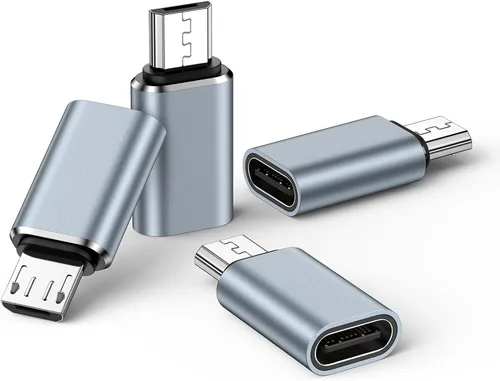 Miniatura 9 de Adaptador micro USB a USB C, paquete de 4 conectores tipo C hembra a micro USB macho, compatible con carga y sincronización de datos para Samsung