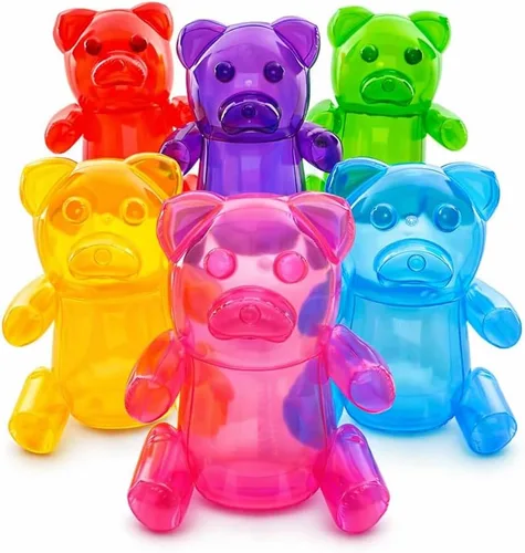 4E's Novelty Ositos inflables de goma enormes de 24 pulgadas, ideales para decoraciones de fiestas, juguetes únicos de piscina inflables para niños,