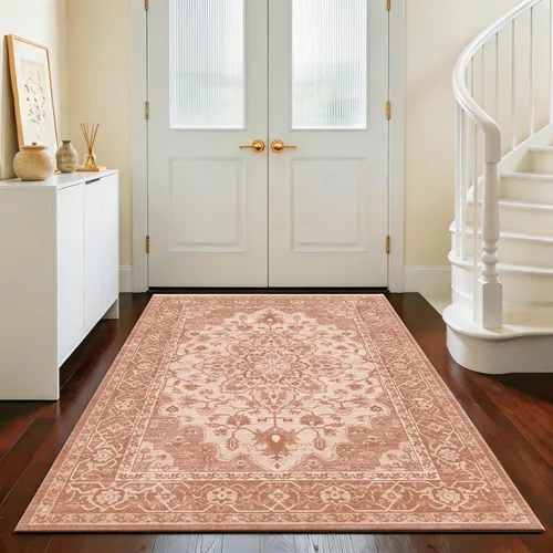 Miniatura 87 de Ukeler - Alfombra rústica con diseño floral para sala, dormitorio, comedor, Country rústico, Azul (luxury blue)