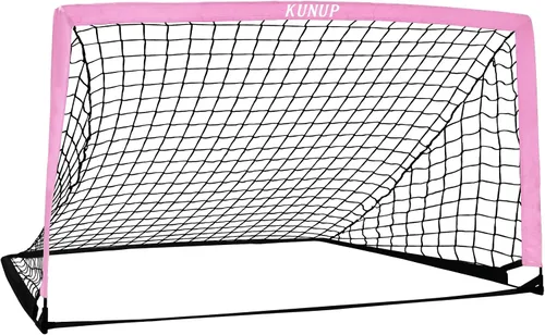 Miniatura 35 de Portería de fútbol portátil de 5 x 3, 6 x 4, 9 x 5 pies, para patio trasero, red de práctica de fútbol plegable con bolsa de transporte para niños