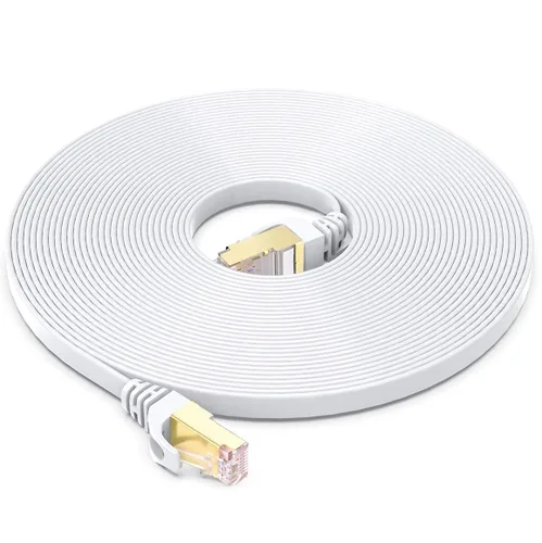 Miniatura 8 de BUSOHE Cable Ethernet CAT8 de 60 pies, cable de conexión de computadora de red plana de Internet de alta velocidad, 40 Gbps 2000 Mhz más rápido que