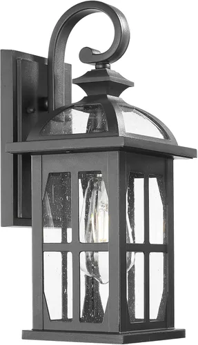 Miniatura 12 de Darkaway Lámpara de pared exterior con vidrio ondulado de agua, luces exteriores de aluminio, apliques de iluminación exterior para casa, porche