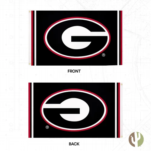 Miniatura 2 de Desert Cactus Bandera de la Universidad de Georgia Bulldogs UGA Dawgs Banners 100% poliéster para interiores y exteriores, banderas de 3 x 5 pies