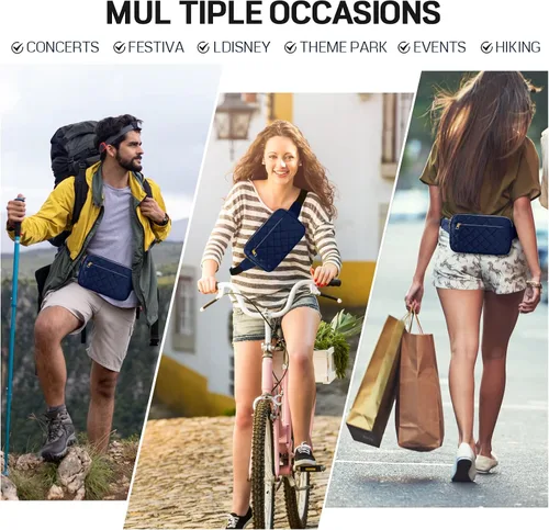 Miniatura 6 de Riñoneras para mujeres y hombres, niñas, niños, adolescentes, riñonera, linda, riñonera, casual, con múltiples bolsillos, cinturones ajustables