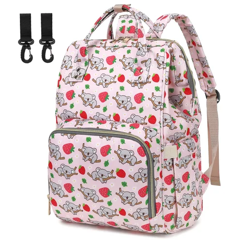 Miniatura 12 de Mochila de Pañales para Bebés Niñas, Mamá Bolsas Grandes Impermeables para Pañales para Mujeres (Mármol)