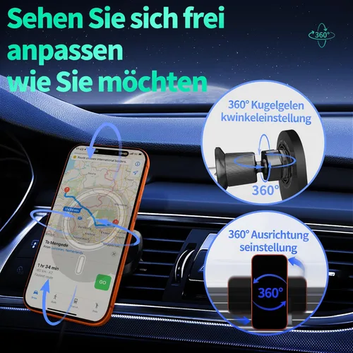 Miniatura 6 de Cargador de montaje para coche MagSafe [carga rápida de 15 W] Soporte de teléfono inalámbrico para iPhone 17 16 Pro Max 15 Plus 14 13 12 y Samsung