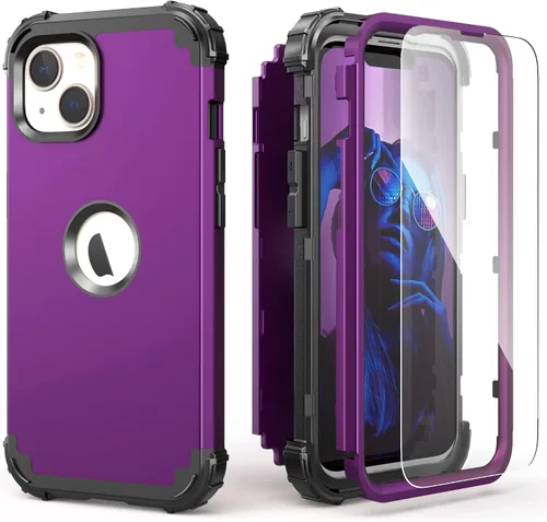 Miniatura 12 de IDweel Funda para iPhone 13 con Protector de Pantalla, para Funda iPhone 14, Híbrida Resistente a Golpes de Servicio Pesado Protección Cubierta Dura