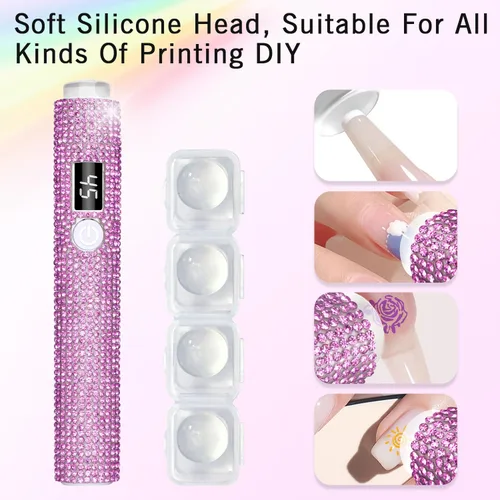 Miniatura 5 de Luz UV de mano para uñas de gel, mini luz UV con purpurina para uñas, lámpara de uñas portátil inalámbrica para uñas de gel X de curado rápido