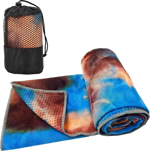Miniatura 9 de Toallas de yoga, toalla antideslizante para esterilla de yoga caliente con puntos de agarre, manta de yoga de microfibra suave súper absorbente