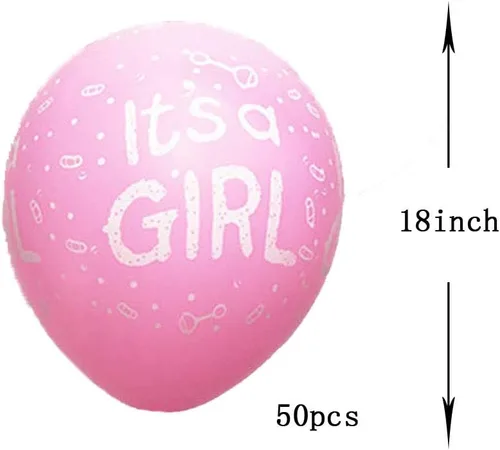 Miniatura 2 de 50 globos de látex rosa de 12 pulgadas para baby shower, fiesta de cumpleaños, docaraciones