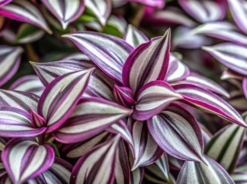 4 esquejes Tradescantia Spiderwort para cultivar: vid judía errante plateada y púrpura fácil de cultivar