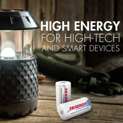 Miniatura 2 de Tenergy Baterías C recargables de alta calidad, batería NiMH de tamaño C de alta capacidad de 5000 mAh, batería de celda C, paquete de 8