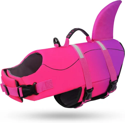 Miniatura 48 de Queenmore - Chaleco salvavidas Ripstop de tiburón para perro, ajustable, con alta flotabilidad y asa de rescate duradera, para perros pequeños