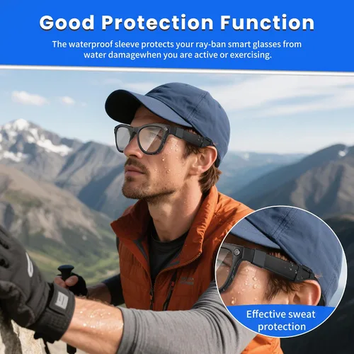 Miniatura 2 de HiBloks - Funda de silicona impermeable para Ray-Ban Meta Wayfarer/Skyler/Headliner/Oakley Meta HSTN, funda a prueba de sudor para accesorios Ray