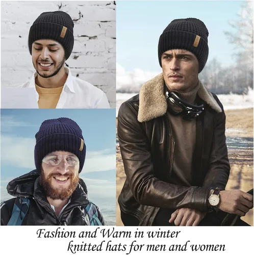 Miniatura 6 de LAPIZAPI Gorro de invierno para hombre con forro polar gorro deportivo para mujer al aire libre