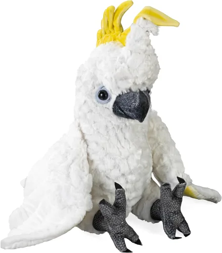 Wild Republic Colección de artista, cacatúa con cresta de azufre, regalo para niños, 15 pulgadas, juguete de peluche, relleno es botellas de agua