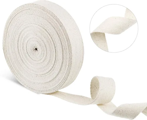 Miniatura 14 de WILLBOND - Cinta de sarga de 100 % algodón, 1/2 pulgada x 25 yardas, cinta de costura de espiga natural para manualidades, envoltura de regalos