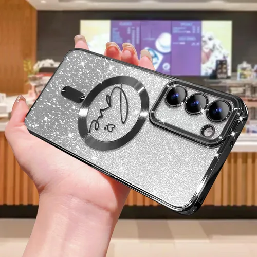 Miniatura 322 de ZONRW - Funda para Samsung Galaxy S22 Ultra magnética, para mujeres y niñas, cubierta trasera suave, lujosa, con corazón de amor, bling, degradado