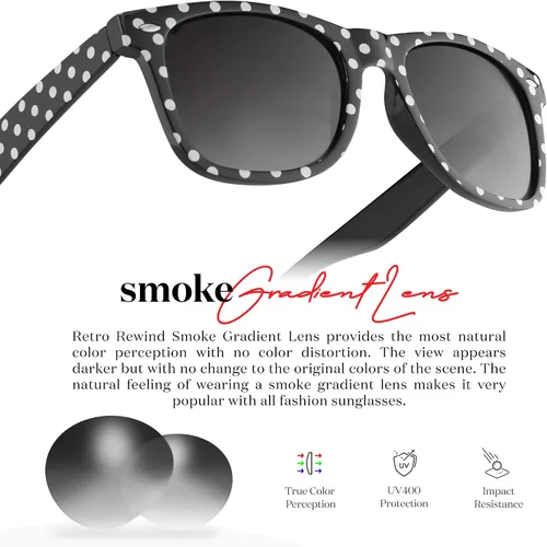 Miniatura 4 de Retro Rewind Gafas de sol vintage de lunares para mujer UV400