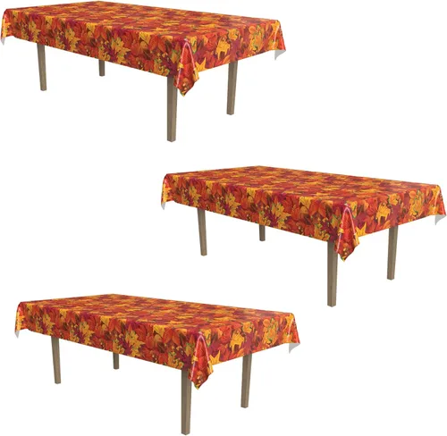 Miniatura 31 de Beistle Mantel de casa embrujada, 54 x 108 pulgadas, 2 piezas, mantel de plástico, mantel rectangular, mantel de Halloween, mantel de vacaciones