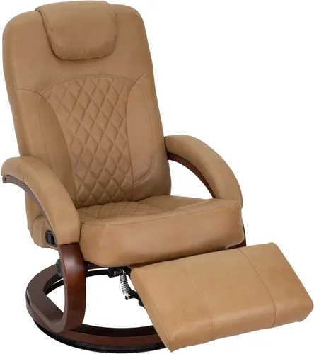 Miniatura 5 de RecPro Nash - Silla reclinable de 28 pulgadas, diseño moderno, mueble de caravana, base giratoria, silla reclinable (2 sillas, color caramelo)