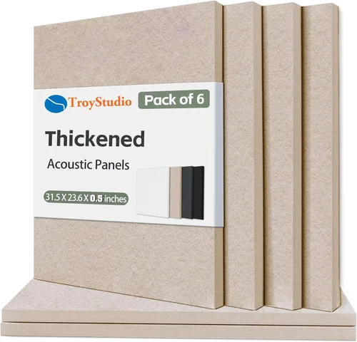 Miniatura 11 de TroyStudio - Panel acústico de 15.74 x 11.81 x 0.47 pulgadas, 6 unidades, densa insonorización y panel de absorción de sonido, tratamiento acústico