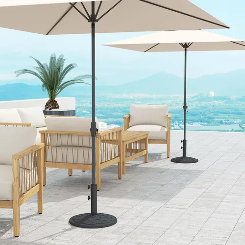 Miniatura 7 de C-Hopetree Base redonda resistente de 26 libras para sombrilla de mesa de mercado de patio al aire libre, color negro