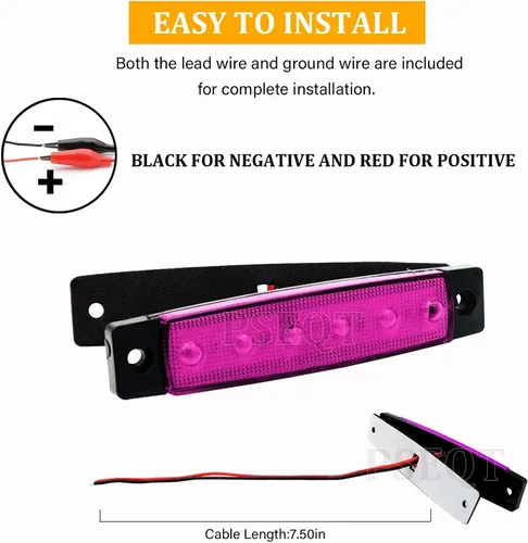 Miniatura 7 de PSEQT 10 unidades de luces LED de tira de roca para auto, luces de rueda de bajo brillo, kits de iluminación para guardabarros, impermeables