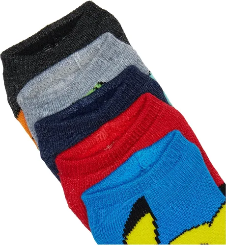 Miniatura 4 de Pokemon Paquete de 5 calcetines casuales invisibles para niños multicolor brillante talla de calcetín 6-85 de EE UU Multicolor brillante