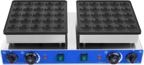Mini máquina para hacer panqueques, máquina para hacer gofres de acero inoxidable de 110 V, panqueques holandés con temperatura y tiempo ajustables,