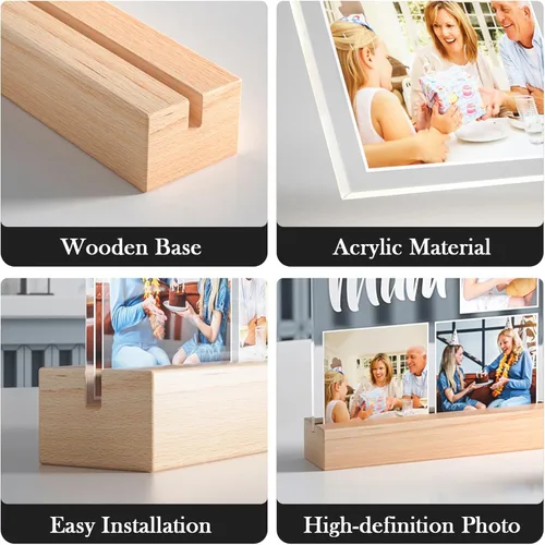 Miniatura 8 de Marcos de fotos personalizados con foto, marco de fotos personalizado con luz nocturna, marco de fotos personalizado, regalos de aniversario