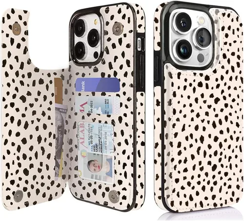 Miniatura 11 de uCOLOR Funda compatible con iPhone 13 Pro Max de 6.7 pulgadas con ranura para tarjetero, función atril, doble cierre magnético y diseño de bloqueo