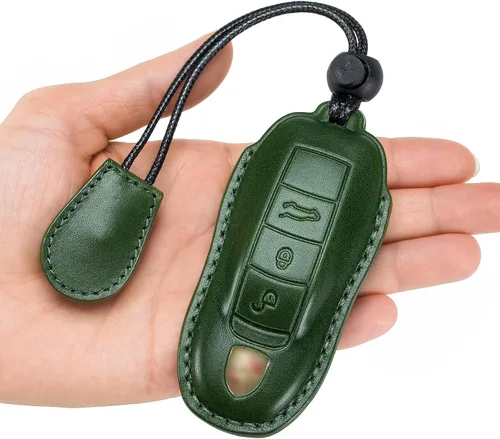 Miniatura 9 de para Funda de Llavero de Cuero Genuino con Keychain, Protector de Estuche de Llaves de Cuero Compatible con Panamera, 911, Cayenne, Macan